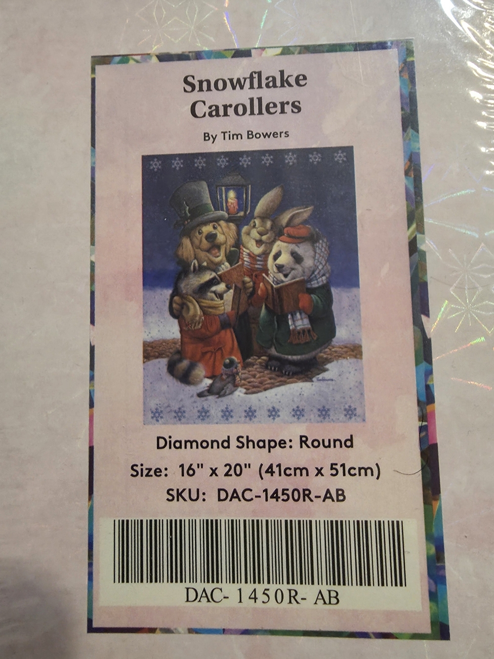 New Sealed DIY Diamond Art Club Kit Snowflake Carollers by Tim Bowers 16" X 20"